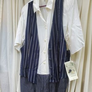 Vtg Impromptu Shirt Skirt Vest 16